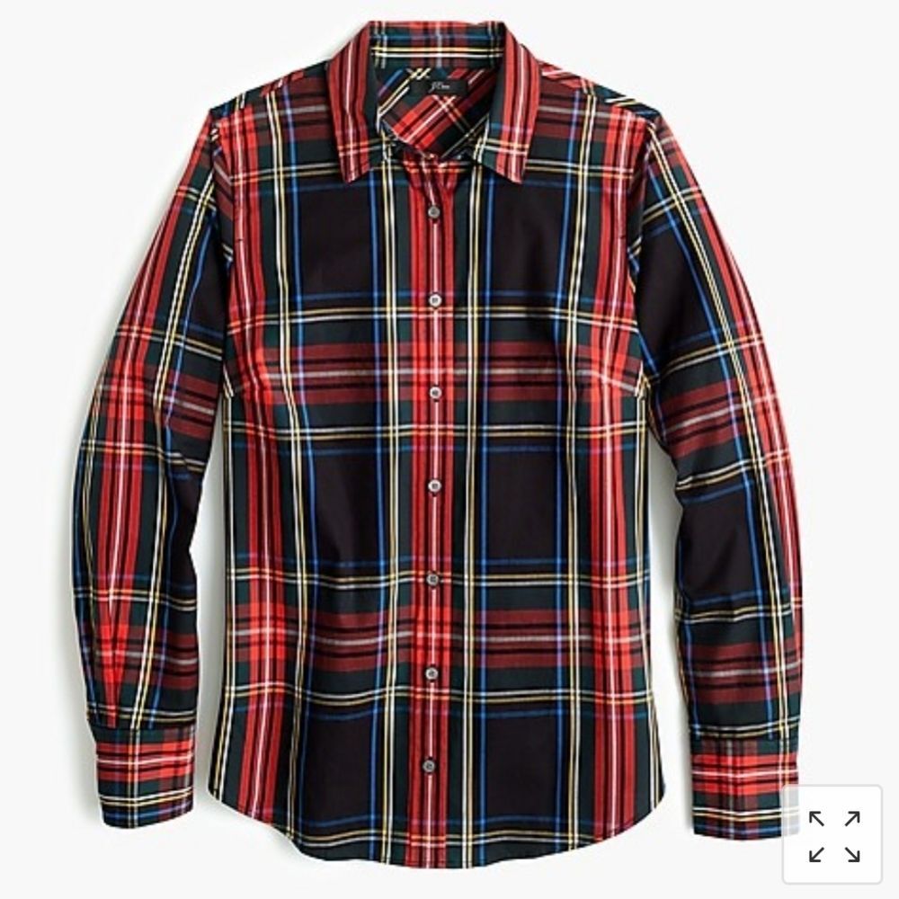 J. Crew Red and Black Plaid Button-Down Shirt